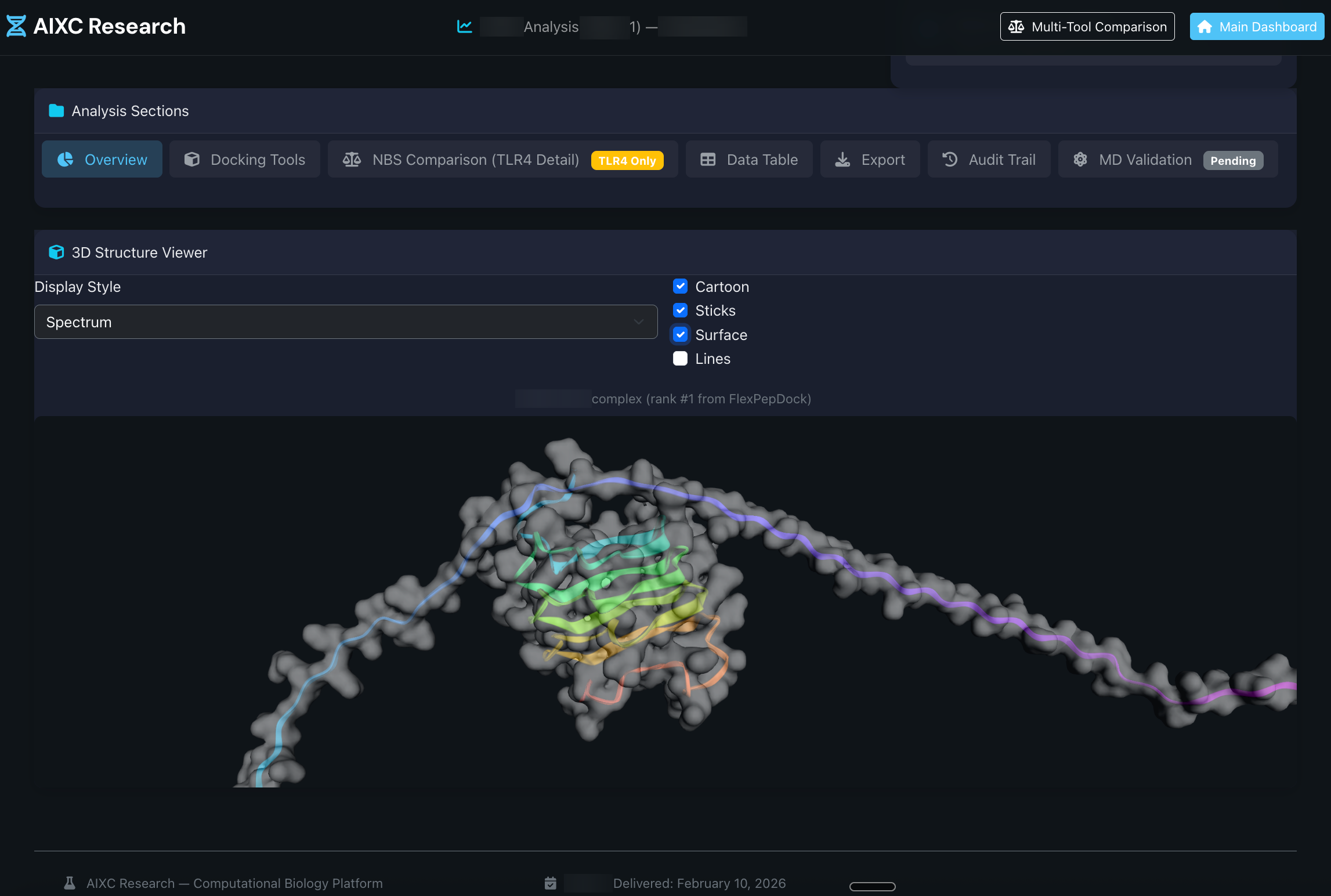 Binding affinity matrix — AIXC platform output